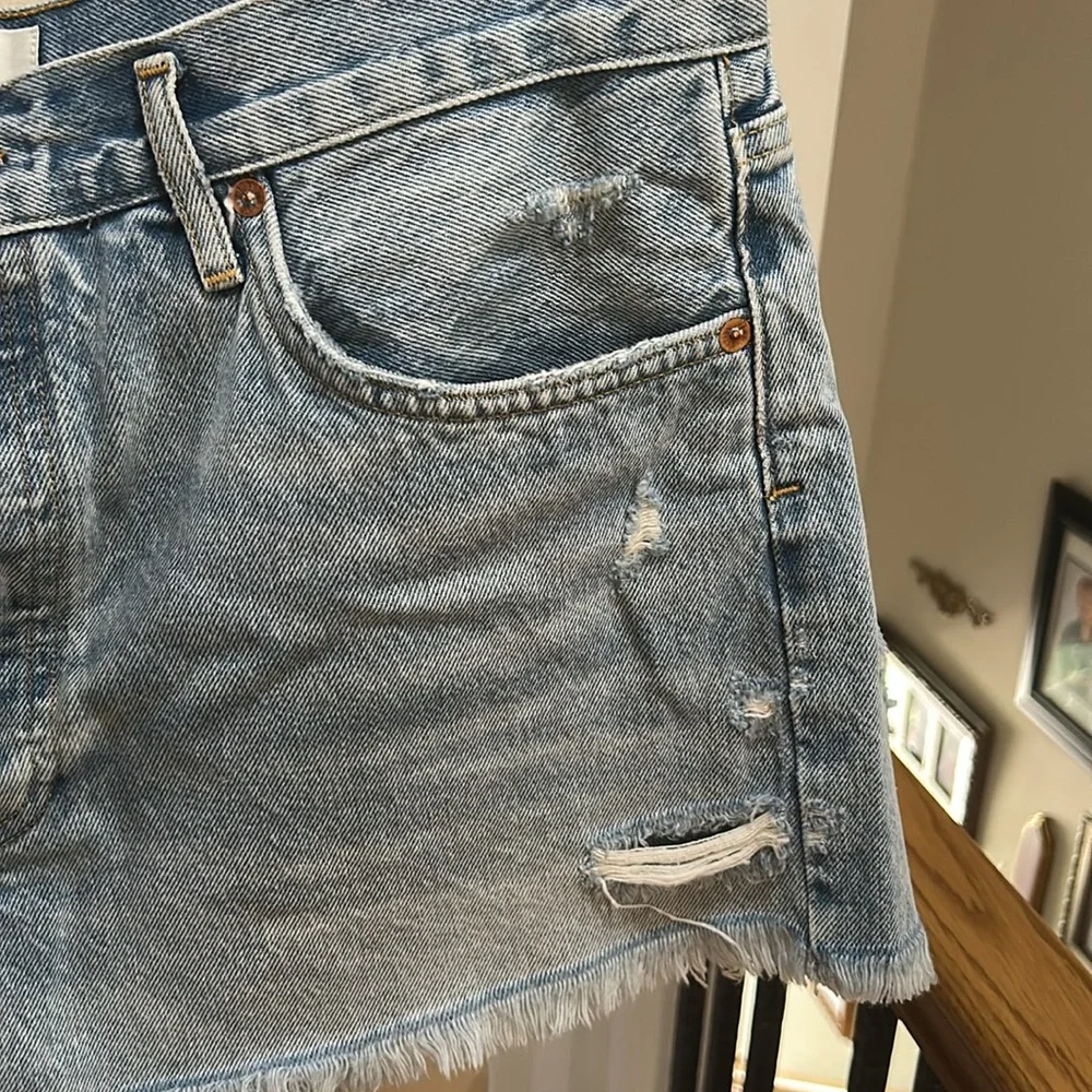 Agolde Light Blue Jean Shorts - Picture 8 of 11